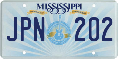 MS license plate JPN202