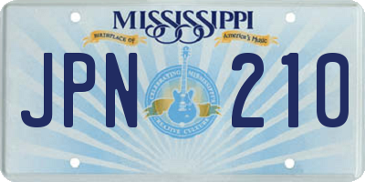 MS license plate JPN210