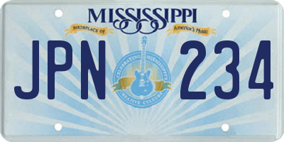 MS license plate JPN234