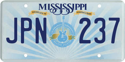 MS license plate JPN237