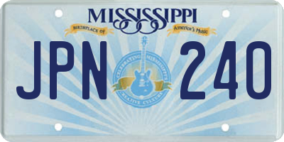 MS license plate JPN240