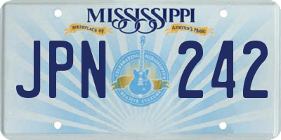 MS license plate JPN242