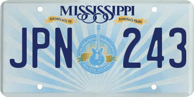MS license plate JPN243