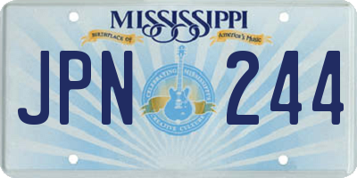 MS license plate JPN244