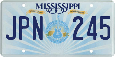 MS license plate JPN245