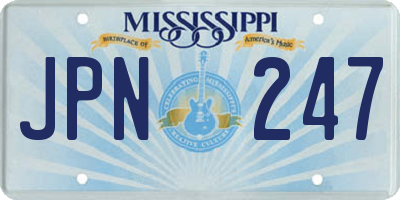 MS license plate JPN247