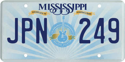 MS license plate JPN249