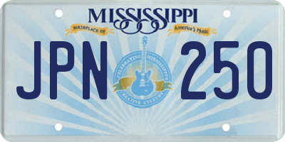 MS license plate JPN250