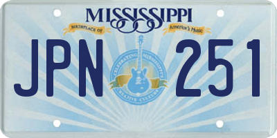 MS license plate JPN251