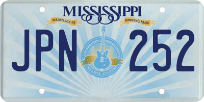 MS license plate JPN252
