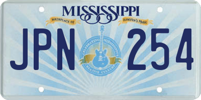 MS license plate JPN254