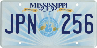 MS license plate JPN256