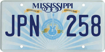 MS license plate JPN258