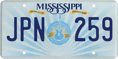 MS license plate JPN259