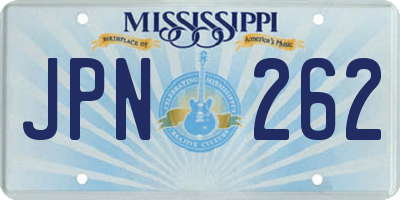 MS license plate JPN262
