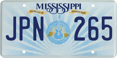 MS license plate JPN265