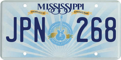 MS license plate JPN268
