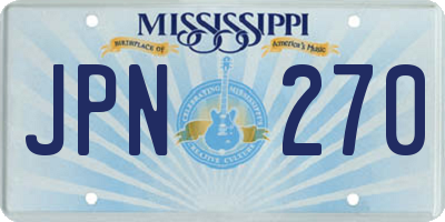MS license plate JPN270