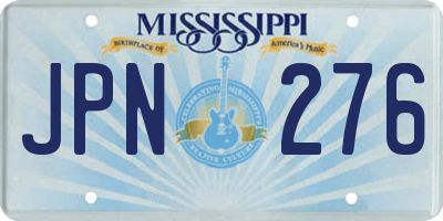 MS license plate JPN276