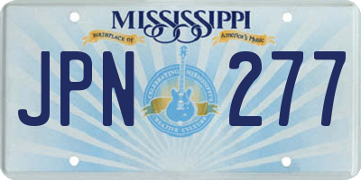 MS license plate JPN277