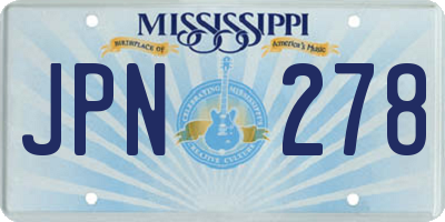 MS license plate JPN278