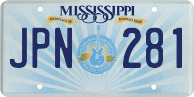 MS license plate JPN281