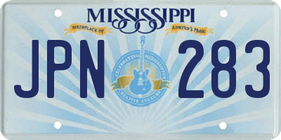 MS license plate JPN283