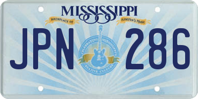 MS license plate JPN286
