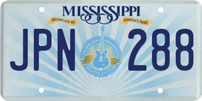 MS license plate JPN288