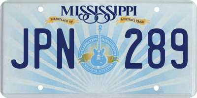 MS license plate JPN289