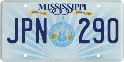 MS license plate JPN290