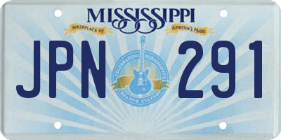 MS license plate JPN291