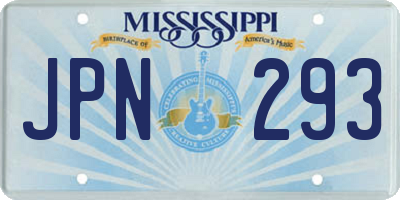 MS license plate JPN293