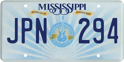 MS license plate JPN294
