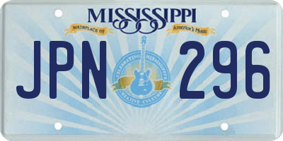 MS license plate JPN296
