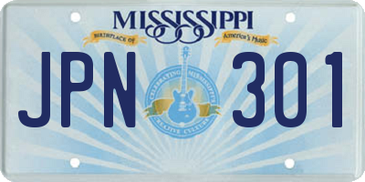 MS license plate JPN301