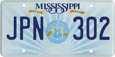 MS license plate JPN302