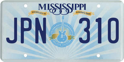 MS license plate JPN310