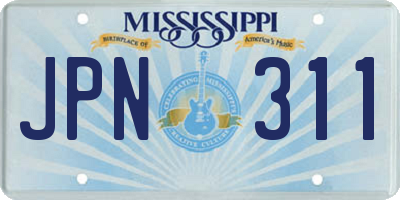 MS license plate JPN311