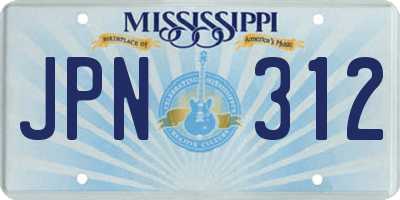 MS license plate JPN312