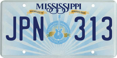MS license plate JPN313