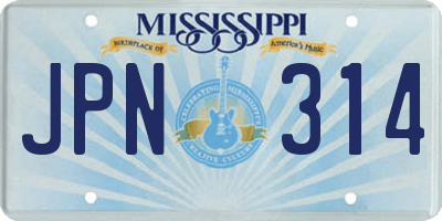 MS license plate JPN314