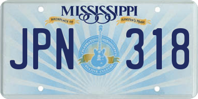 MS license plate JPN318