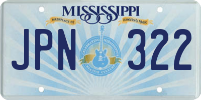MS license plate JPN322