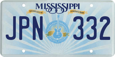 MS license plate JPN332