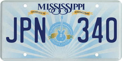 MS license plate JPN340