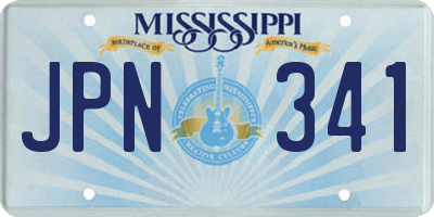 MS license plate JPN341