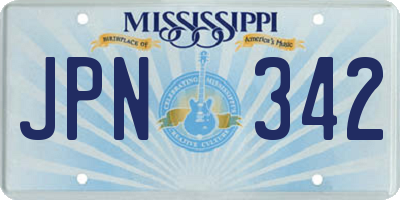 MS license plate JPN342