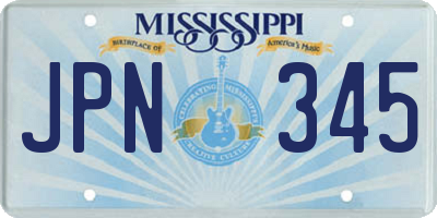 MS license plate JPN345