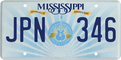 MS license plate JPN346